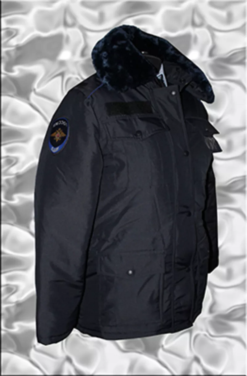 Куртка всесезонная удлиненная для сотрудников полиции иссиня-черная тк 3