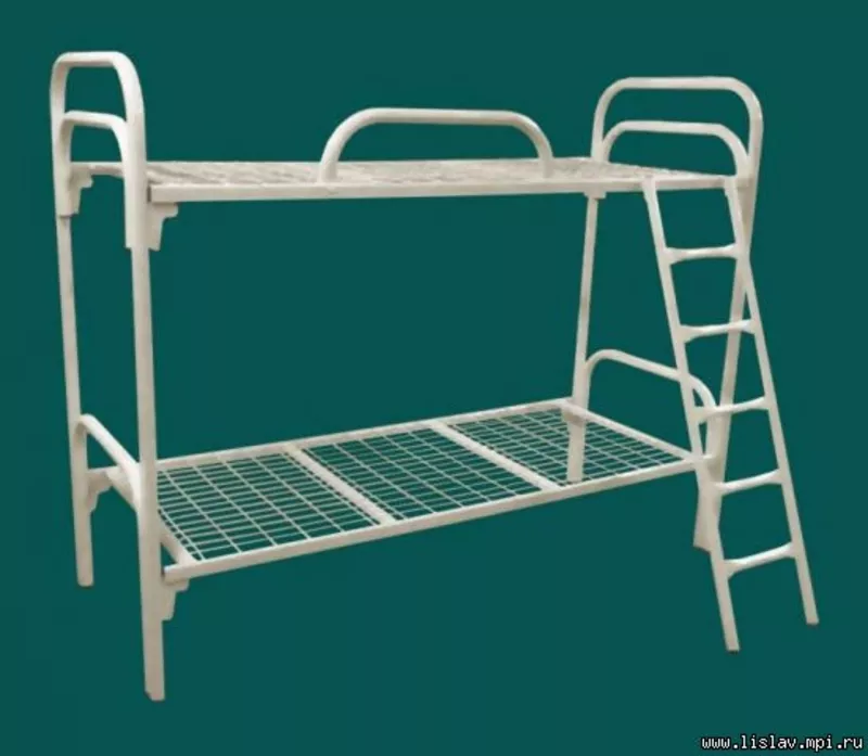 Двухярусные кровати с лестницами эконом для детских лагерей и интернат 2