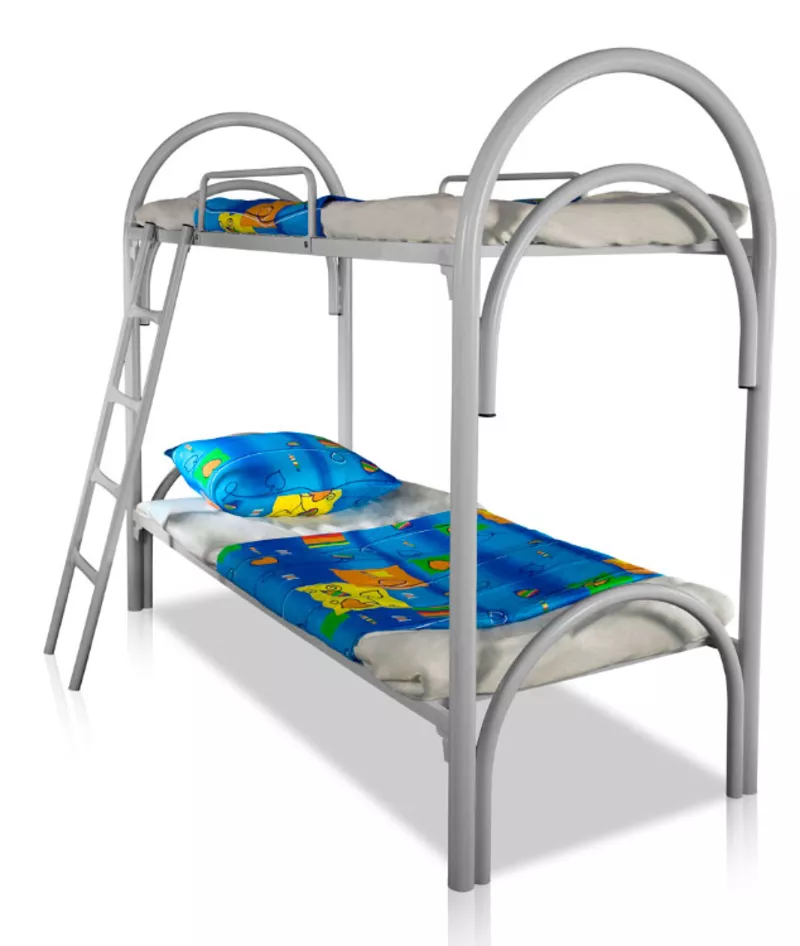 Двухярусные кровати с лестницами эконом для детских лагерей и интернат 3